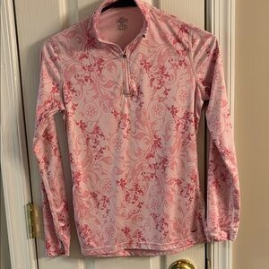 Hot Chillys Pink Patterned Quarter-Zip Top size XS